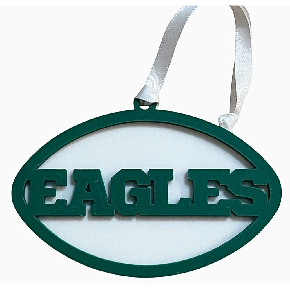 3D Printed 4" Ornament - Eagles - Mistletoe over White - O007-1701
